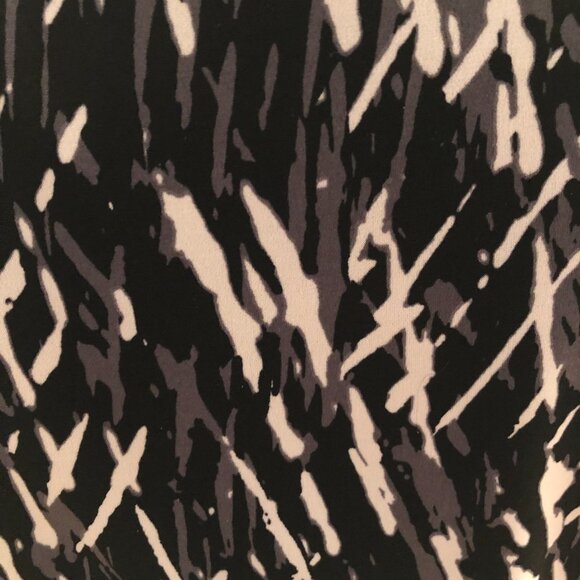 Nine West V Neck Sleeveless Midi Dress with Side Ruching Black White Gray Sz 8 - Picture 5 of 14